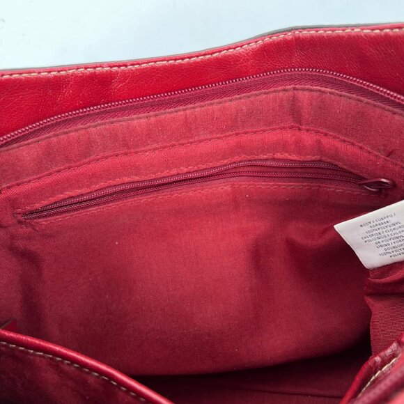 Liz Claiborne Red Faux Leather Shoulder Bag | Small Size - Picture 8 of 12